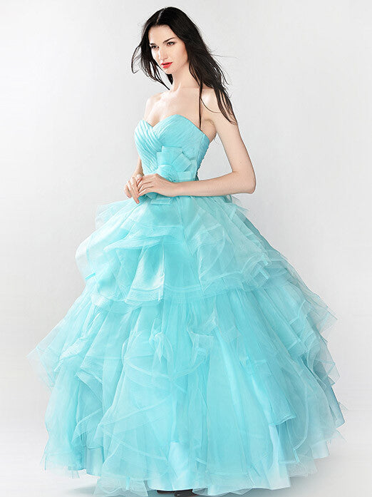 Strapless Ice Blue Ball Gown Prom ...
